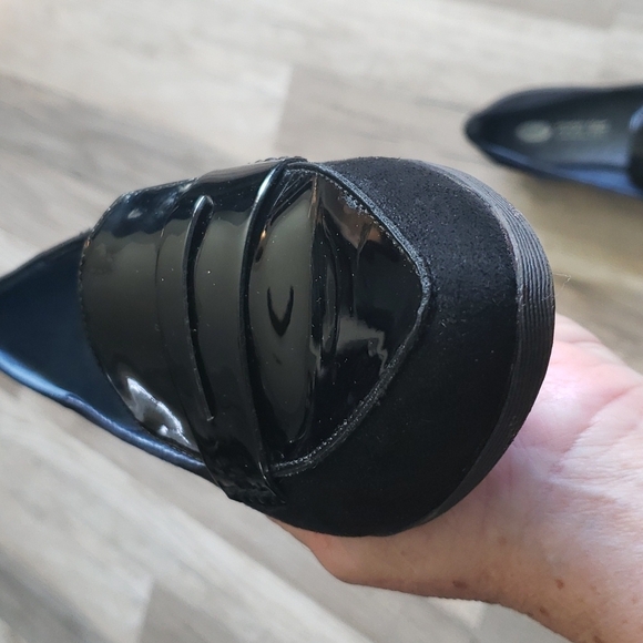 DR SHOALS WOMEN'S ECLIPSE MEMORY FOAM BLACK PATENT AND SUEDE LOAFERS SZ 7.5 - Picture 8 of 11